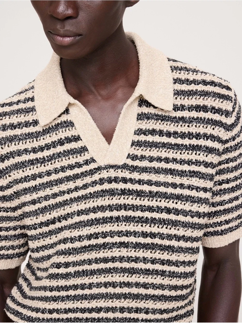 NWT Banana Republic Textured Stripe Sweater Polo Sz Medium (#894845)